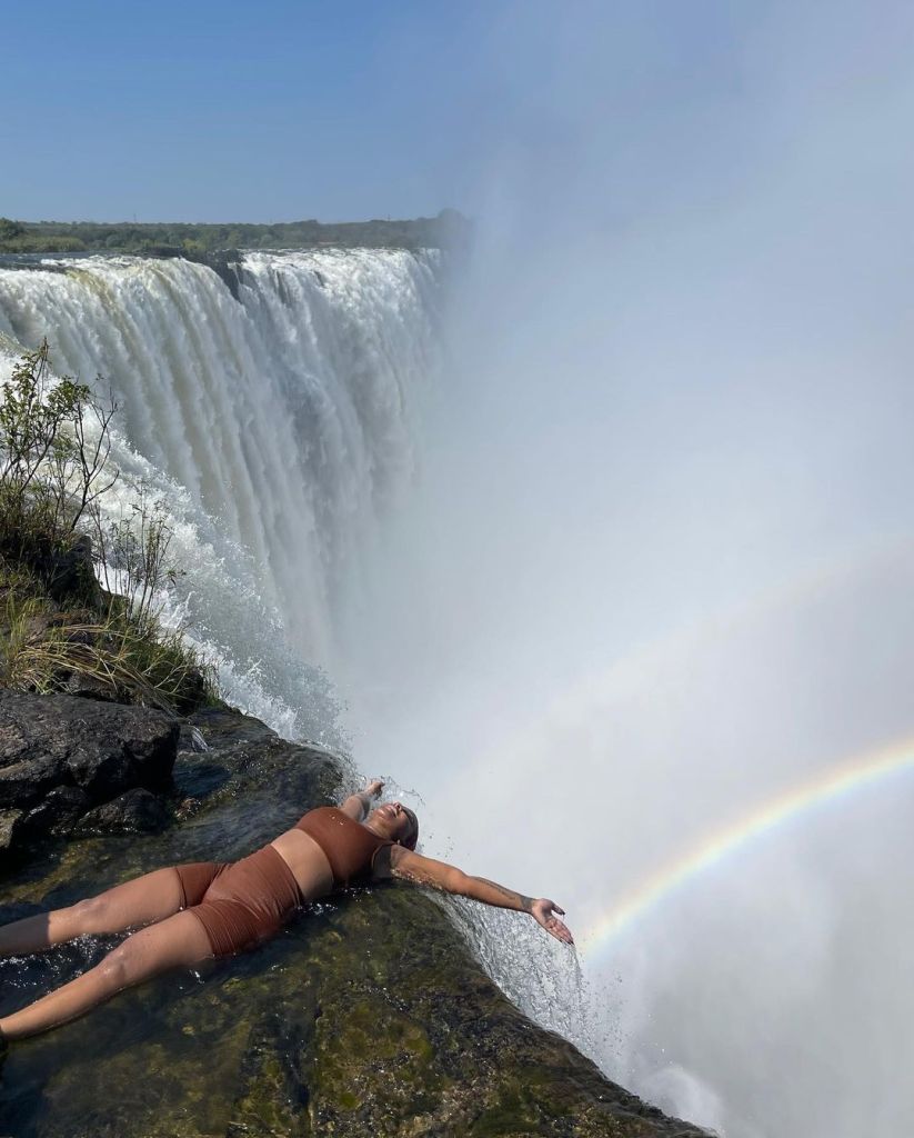 Boity Thulo conquers the Devil’s Pool in Victoria Falls – Pics & Videos