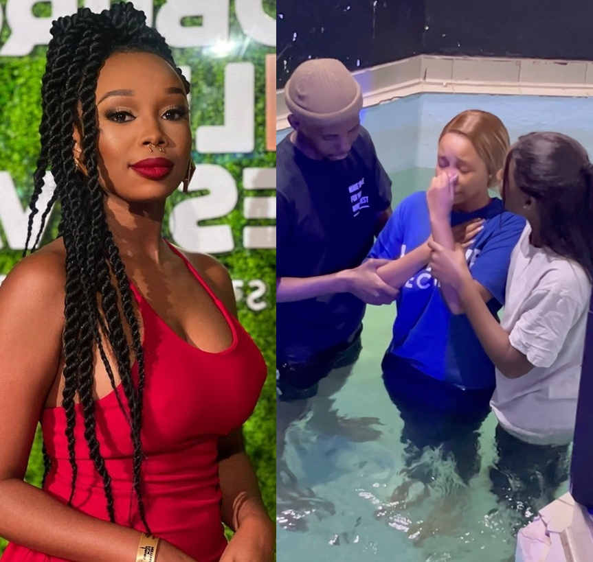 Watch: Actress Candice Modiselle gets baptized