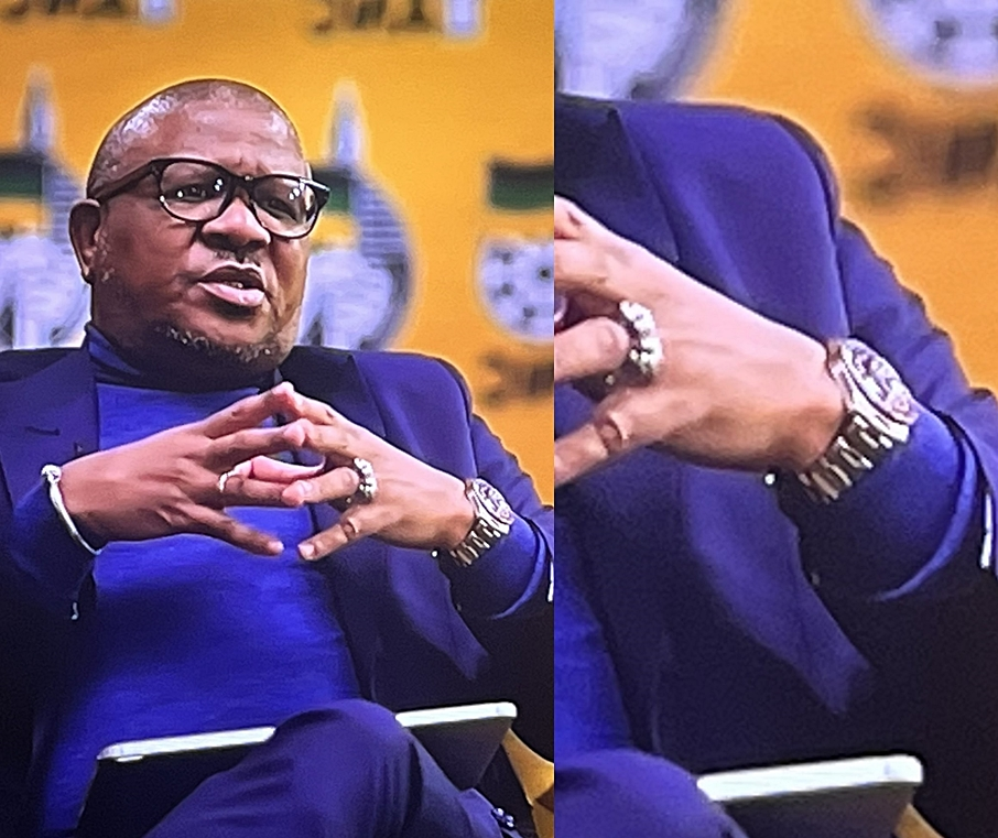 Fikile Mbalula under fire for flexing his expensive Rolex & diamond ring