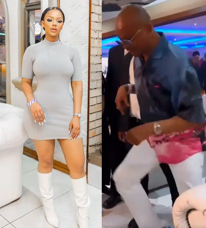 WATCH: Leeroy Sidambe ’embarrasses’ Mihlali with his funky dance moves