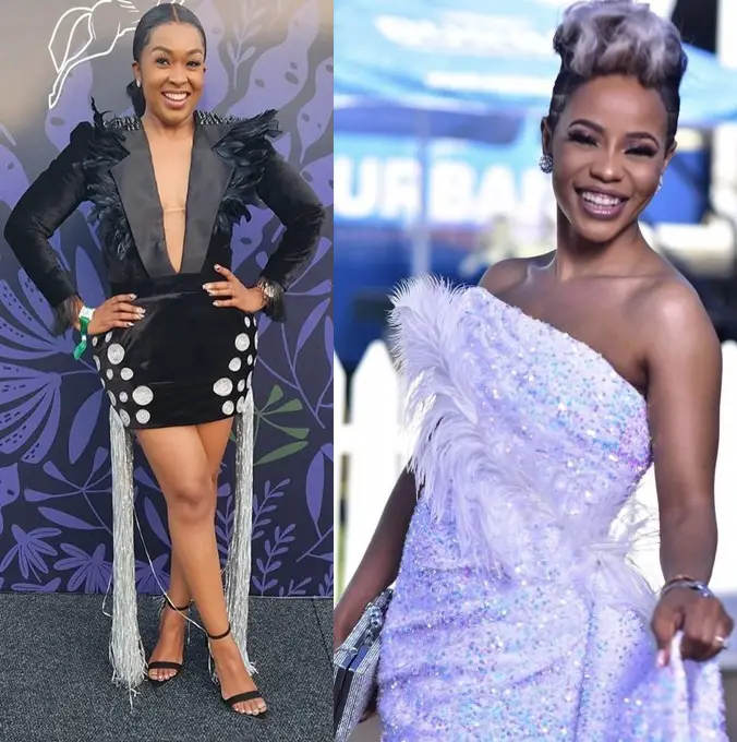 Kelly Khumalo’s sister Zandie & Senzo Meyiwa’s widow Mandisa spotted at Durban July