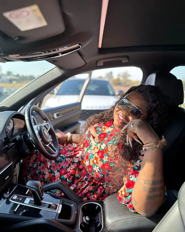 Photos: Gogo Maweni flaunts her expensive Birthday gift, a multi-million rand Porsche