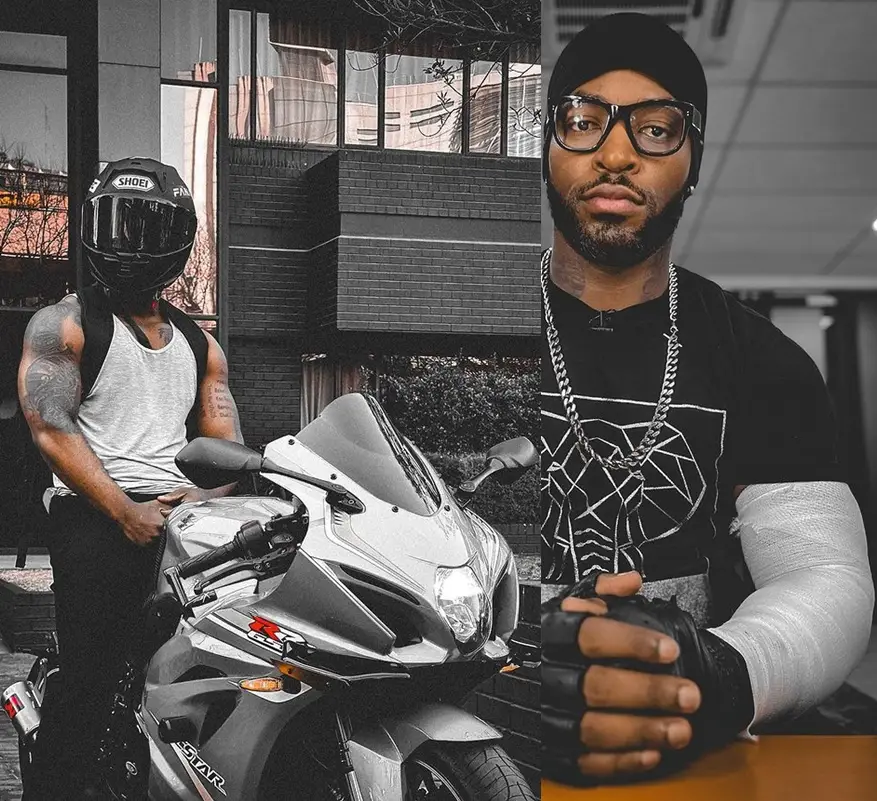 Photos: Prince Kaybee involved in a nasty motorbike accident