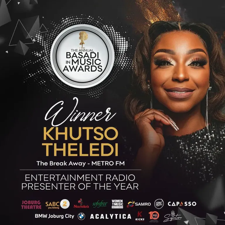 Khutso Theledi wins her first award at the Basadi in Music Awards