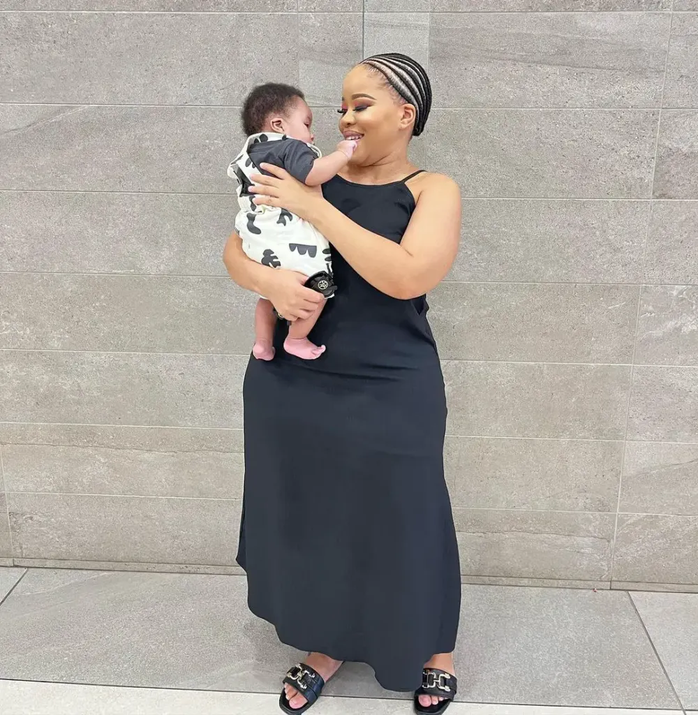 Mpumelelo Mseleku and Tirelo introduce their bundle of joy