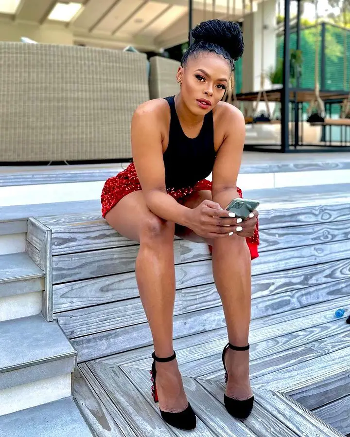 PICS: Unathi Nkayi shows off her beautiful legs in a hot outfit