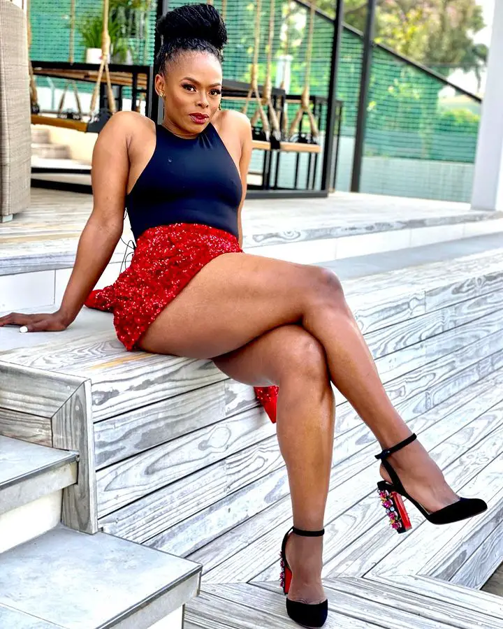 PICS: Unathi Nkayi shows off her beautiful legs in a hot outfit