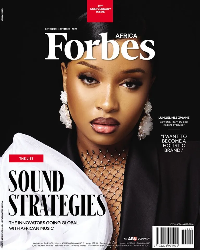 Uncle Waffles stuns on Forbes Africa cover