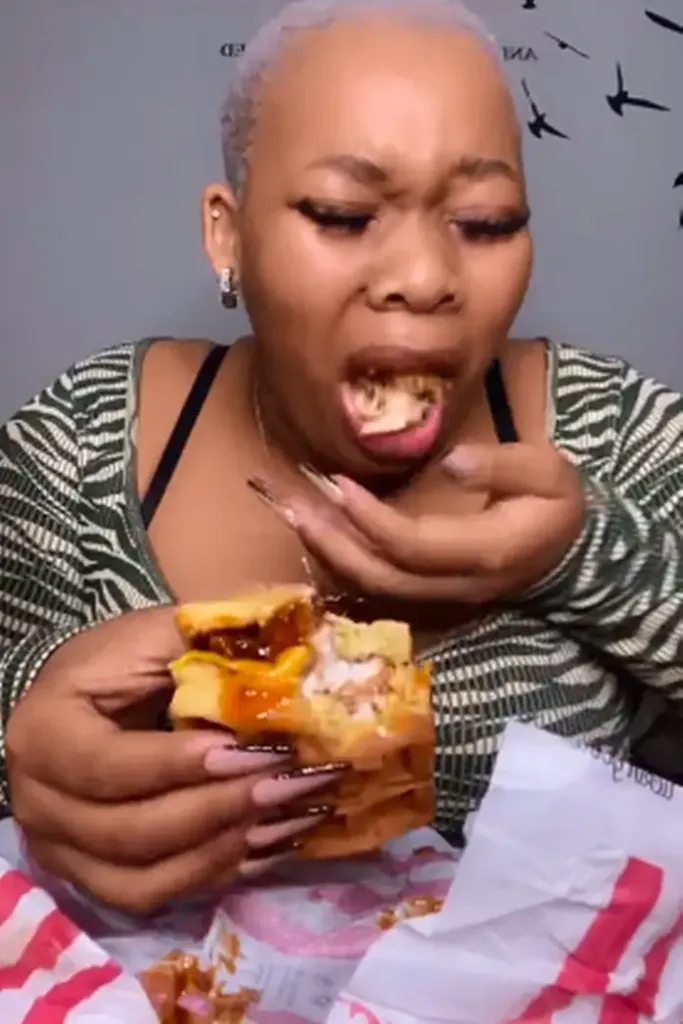 Watch: Influencer films herself spitting Uncle Waffles burger out after taking a bite