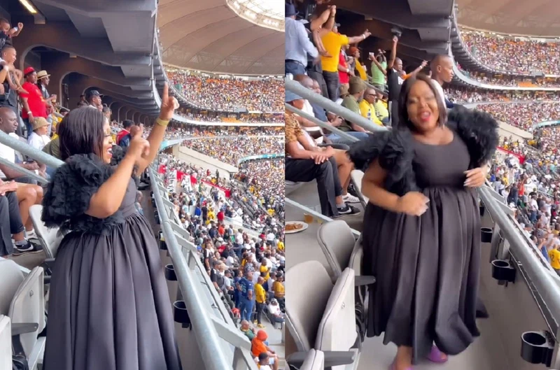 Pirates fan: Winnie Mashaba’s dance shuts down FNB stadium [watch]