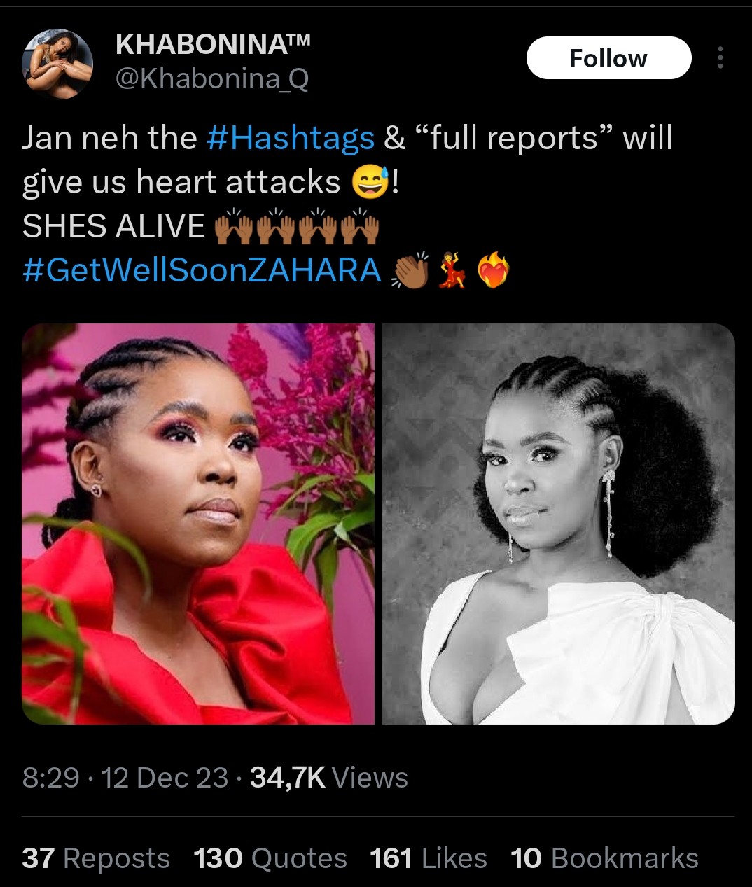 ‘Shaka Ilembe’ actress Khabonina apologises for Zahara post