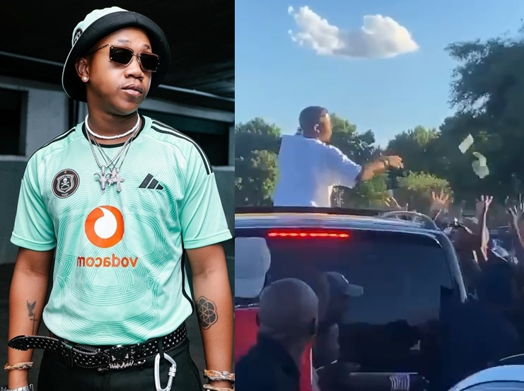 Watch: Young Stunna throws money at his fans from car sunroof