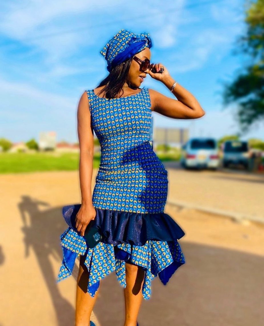 Latest Shweshwe Dresses For Ladies 2024