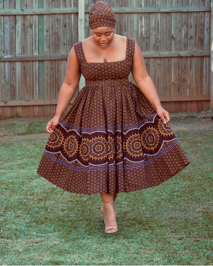 Latest Sotho Shweshwe Dresses for Makoti 2024