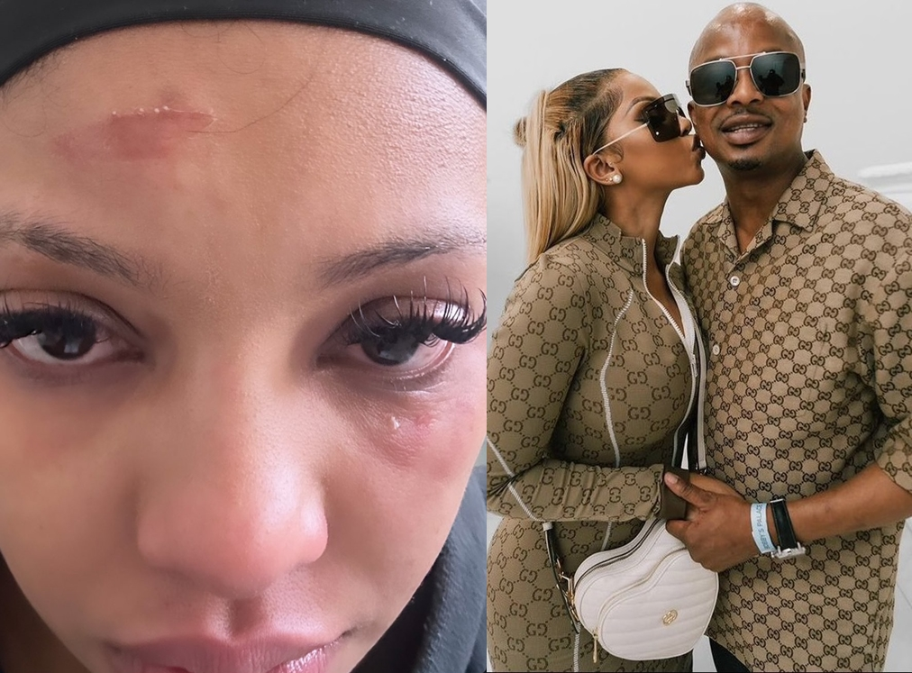 Trouble in paradise: Leeroy Sidambe allegedly beats up his girlfriend, Mihlali Ndamase